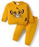 Babyhug Disney Woven Full Sleeves Sweater Set With Lion King Graphics - Yellow