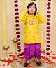 BownBee Cotton Woven Full Sleeves Floral Embroidered Dhoti Kurta Set - Yellow