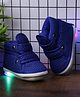 Chiu Polka Dots Printed Velcro Closure Musical LED Shoes - Royal Blue