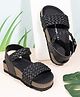 Briskers Basket Weave Designed Sandals - Black