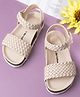 Briskers Basket Weave Designed Sandals - Cream & Beige
