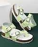 Briskers Solid Buckle Clip Closure Sandals - Light Green