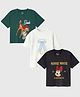 Nap Chief Pure Cotton Knit Pack Of 3 Disney Featuring Half Sleeves Characters Printed Tees - Multi Colour