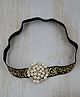 Little Miss Cuttie Pearls Embellished Abstract Foil Designed Headband - Black