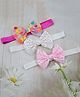 Little Miss Cuttie Set Of 3 Bow Applique Detailed Floral & Polka Dots Designed Headbands - Pink White & Pink