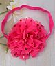 Little Miss Cuttie Floral Applique Detailed Polka Dots Foil Designed Headband - Hot PInk