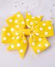 Little Miss Cuttie Bow Applique Detailed Polka Dots Designed Hair Alligator Clip - Yellow
