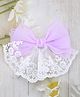 Little Miss Cuttie Floral Embroidered Bow Applique Detailed Alligator Clip - Lavender
