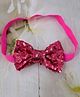 Little Miss Cuttie Sequins Embellished Bow Applique Detailed Headband - Hot Pink