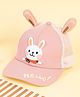 Kicks & Crawl Cotton Bunny Applique Detailed Cap - Pink - Diameter 14 cm