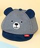 Kicks & Crawl Cotton Striped & Bear Embroidered Cap - Blue - Diameter 14 cm