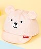 Kicks & Crawl Cotton Striped & Teddy Bear Designed Cap - Pink - Diameter - 47 Cm