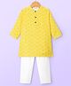 Babyhug Cotton Woven Full Sleeves Pintucked Kurta Pyjama Set with Sequin Detailing -  Yellow