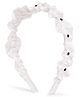 Ribbon candy Ruffle Detailed Pearls Embellished Hair Band - White