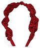 Ribbon candy Ruffle Detailed Pearls Embellished Hair Band - Maroon