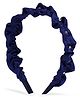 Ribbon candy Ruffle Detailed Stones Embellished Hair Band - Navy Blue