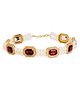 Ribbon candy Kundan Stones & Pearls Embellished Headband - Maroon