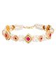 Ribbon candy Kundan Stones & Pearls Embellished Headband - Pink & Gold