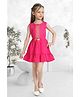 Lei-Chie Linen Woven Sleeveless Geometric Embroidered Dress - Pink