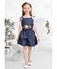 Lei-Chie Cotton Woven Sleeveless Floral Embroidered Top & Skirt Set - Blue
