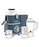 Havells Vitonica 500W Juicer Mixer Grinder with 3 Stainless Steel Jar, Large Size Pulp Container,Foldable Juicing Spout, 2 Yr Product Warranty & 5 Yr Motor warranty (White & Blue)
