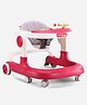 Babyhug 2 in 1 Walker with Height Adjustment & Detachable Toy Bar with Lights & Music | Musical Activity Tray| Soft Cushion Seat| Speed Control| Push Walker| Wheel Lock| Anti-fall Protection - Red