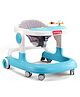 Babyhug 2 in 1 Walker with Height Adjustment & Detachable Toy Bar with Lights & Music | Musical Activity Tray| Soft Cushion Seat| Speed Control| Push Walker| Wheel Lock| Anti-fall Protection - Blue
