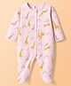 ToffyHouse Sleep Suits Full Sleeves FemalToffyHouse Single Jersey Full Sleeves Footed Romper Giraffe Print - Misty Rose Pinke  Light Pink Preemie