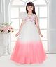 Tiny Kingdom Net Woven Sleeveless  Floral Sequin  Embellished Ombre  Gown - Pink