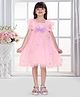 Tiny Kingdom Net Woven Sleeveless  Bow Applique Detailed Dress - Pink