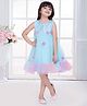Tiny Kingdom Net Woven Sleeveless Sequin Embellished Floral Applique Detailed  Dress - Blue
