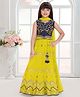 Tiny Kingdom Georgette Woven Sleevless Floral Embroidered Sequin Embellished Choli Lehenga With Dupatta Set - Yellow