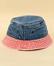 DukieKooky Cotton Mild Washed & Colour Blocked Bucket Hat - Blue - Circumference - 56 cm