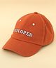 DukieKooky Cotton Explorer Text Embroidered Adjustable Baseball Cap - Rust Orange - Circumference 53 Cm