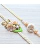 Pretty Ponytails Set Of 2 Elegant Minimalist Flower Rakhis With Tikka - Beige