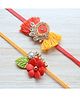 Pretty Ponytails Flower Rakhi Combo - Multicolour
