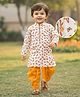 Babyhug Cambric Woven Full Sleeves Kurta Dhoti Set Butterfly Print - White