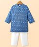 Babyhug Woven Full Sleeves Kurta Pajama Set with Embroidery & Sequin Detailing - Blue