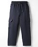 Doreme Terry Knit Full Length Solid Track Pant - Jet Navy Blue
