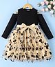 Mark & Mia Full Cold Shoulder Sleeves Party Dress with Bow Applique & Floral Print - Black