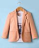 Rikidoos Full Sleeves Textured Blazer With Sk New York Text Printed Tee - Fawn & White