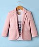 Rikidoos Full Sleeves Textured Blazer With Sk New York Text Printed Tee - Baby Pink & White
