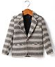 Rikidoos Full Sleeves Striped & Textured Blazer - Black & Off White