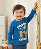 Babyoye 100% Cotton Knit Full Sleeves T-Shirt with Animal Print - Royal Blue