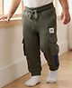 Babyoye Terry Knit Full Length Lounge Pant with Kitty Patch - Olive Green