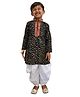 Aglare Rayon Woven Navratri Theme Full Sleeves Bandhani Designed Costume Set - Black & White