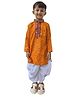 Aglare Rayon Woven Navratri Theme Full Sleeves Bandhani Designed Costume Set - Yellow & White