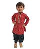 Aglare Rayon Woven Navratri Theme Full Sleeves Bandhani Designed Costume Set - Red & White