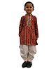 Aglare Rayon Woven Navratri Theme Full Sleeves Ethnic Printed Costume Set - Maroon