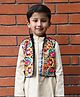 Aglare Cotton Woven Navratri Theme Sleeveless Floral Embroidered Jacket - Black
